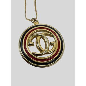 Gucci Interlocking G Pendant Gold Tone Vintage Necklace